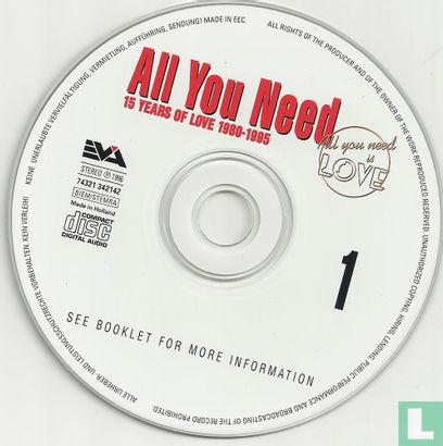 All You Need 1 - 15 Years Of Love 1980-1995 - Afbeelding 3