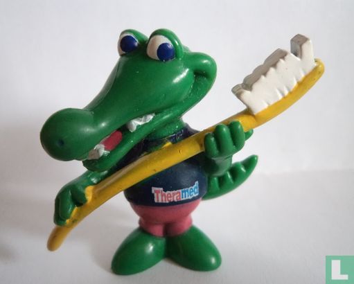 Theramed: Krokodil met tandenborstel