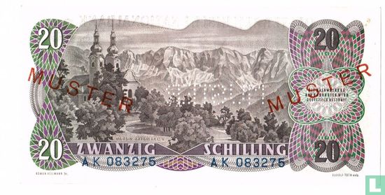Österreich 20 Schilling 1956 (Muster) - Bild 2