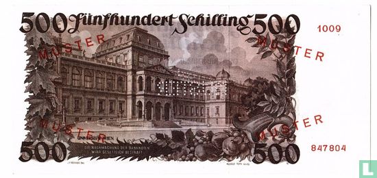 Austria 500 Schilling 1953 (Specimen) - Image 2