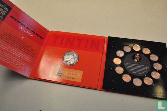Meerdere landen muntset 2004 "Tintin - 50th Anniversary - Explorers on the moon - 1954-2004 - Afbeelding 2