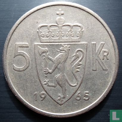 Norwegen 5 Kroner 1965 - Bild 1