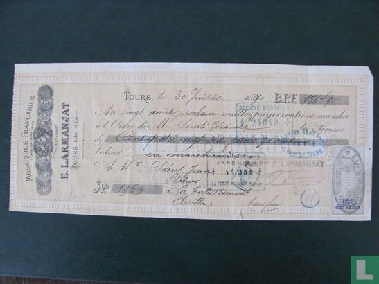mandat chèque 1890