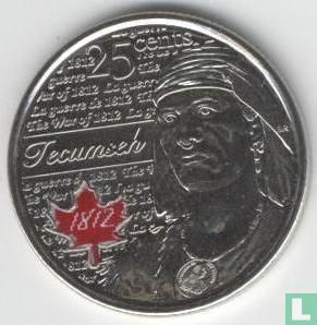 Canada 25 cents 2012 (coloured) "Bicentenary War of 1812 - Tecumseh" - Image 2