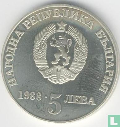 Bulgarie 5 leva 1988 (BE - tranche lisse) "300 years Chiprovo Uprising" - Image 1