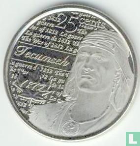 Kanada 25 Cent 2012 (ungefärbte) "Bicentenary War of 1812 - Tecumseh" - Bild 2