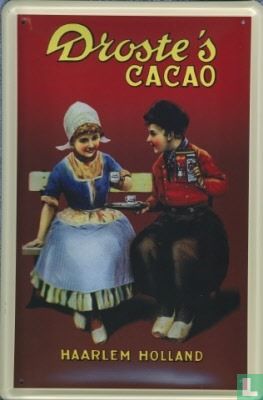 Droste Cacao Boy & Girl - Reclamebord van blik