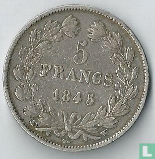 Frankrijk 5 francs 1845 (W) - Afbeelding 1