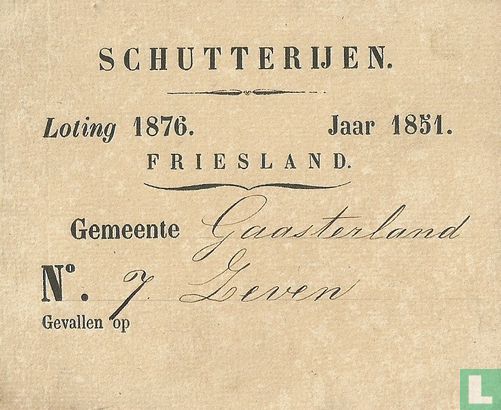 1851 Schutterijen Loting 1876 - Afbeelding 1