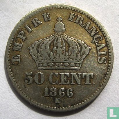 Frankrijk 50 centimes 1866 (K) - Afbeelding 1