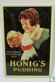Honig's Pudding - Reclamebord van blik
