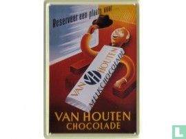 Van Houten Chocolade - Reclamebord van blik