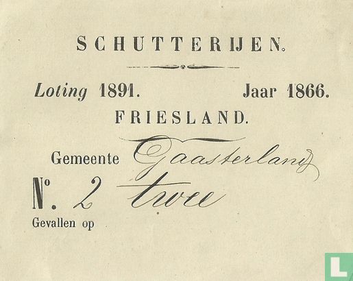 1866 Schutterijen loting 1891 - Image 1