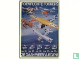 Roemruchte Fokkers - Reclamebord van blik