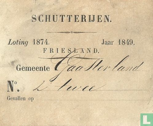 1849 Schutterijen Loting 1874 - Image 1
