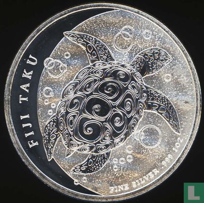 Fidji 2 dollars 2012 (non coloré) "Taku turtle" - Image 2