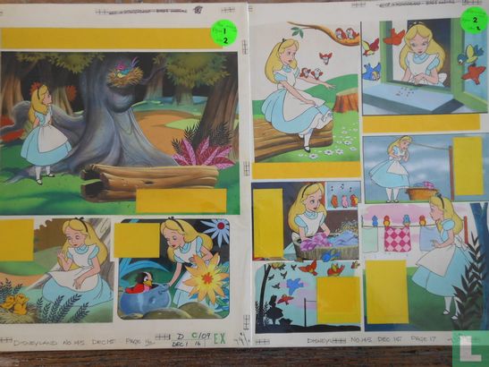 Walt Disney-Alice in Wonderland-original-double page - Image 1
