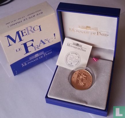 France 20 euro 2002 (PROOF) "Bye bye le Franc" - Image 3