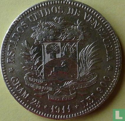 Venezuela 5 bolívares 1911 - Image 1
