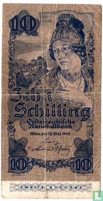 Austria 10 Schilling 1945 - Image 1