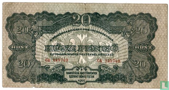 Hungary 20 Pengö 1944 - Image 1