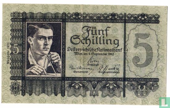 Oostenrijk 5 Schilling 1951 - Afbeelding 1