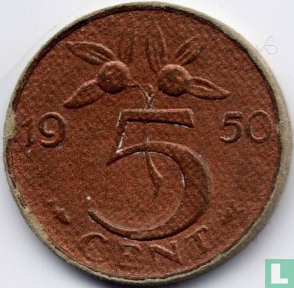 Nederland 5 cent 1950 - Afbeelding 1