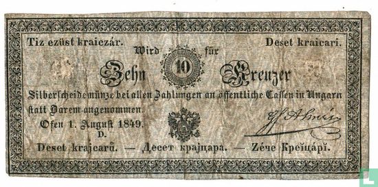 Austria 10 Kreuzer 1849 - Image 1