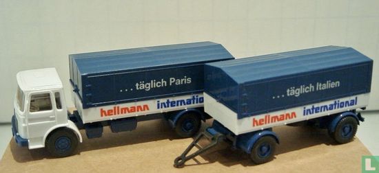 MAN 12.170 vrachtauto met aanhanger Hellmann - Afbeelding 2