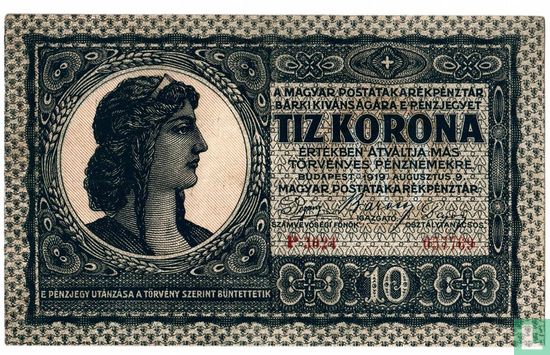 Hongrie 10 Korona 1919 (P41) - Image 1