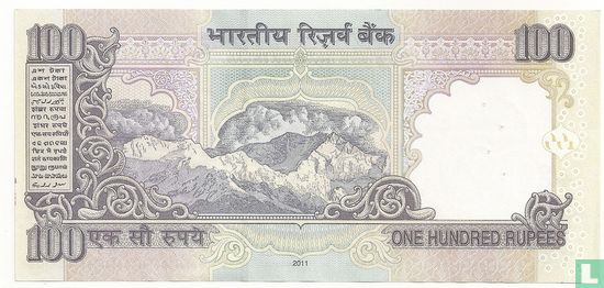 India 100 Rupees 2011 (R) - Afbeelding 2