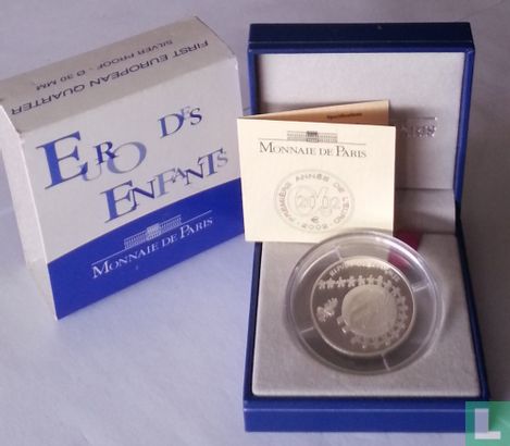 France ¼ euro 2002 (PROOF - silver) "Children's design" - Image 3