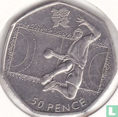 Verenigd Koninkrijk 50 pence 2011 "2012 London Olympics - Handball" - Afbeelding 2