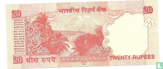 India 20 Rupees 2006 - Afbeelding 2