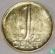 Nederland 1 cent 1975 verguld - Afbeelding 1