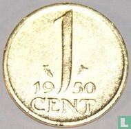 Nederland 1 cent 1950 verguld - Image 1