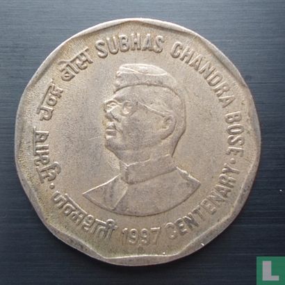 Inde 2 roupies 1997 (Mumbai) "Centenary of the birth of Subhas Chandra Bose" - Image 1