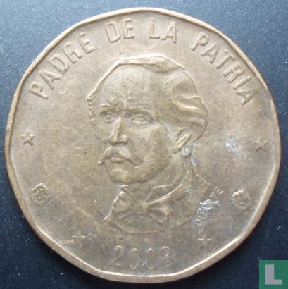 Dominican Republic 1 peso 2008 (brass) - Image 1