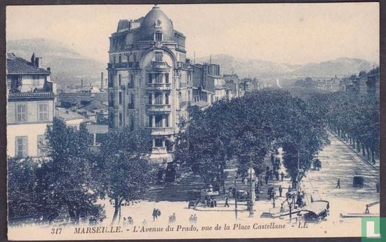 Marseille, L'Avenue du Prado - vue de la Place Castellane
