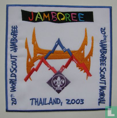 Giant WSJ Thailand 2003 white embroidered badge - 20th World Jamboree
