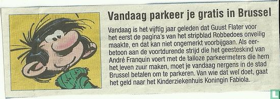Guust Flater: Vandaag parkeer je gratis in Brussel