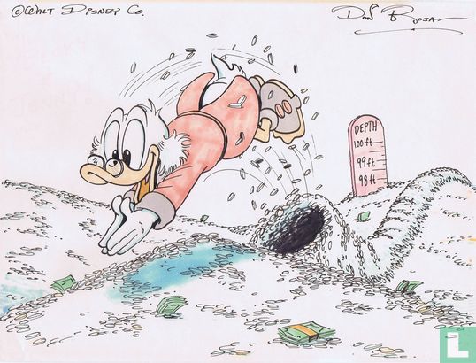 Don Rosa-original drawing Dagobert Duck-signed - Image 1