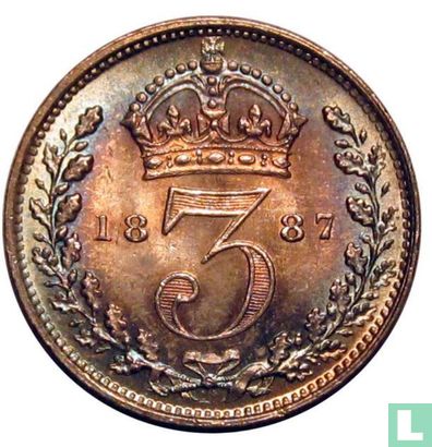 Verenigd Koninkrijk 3 pence 1887 (type 2) - Afbeelding 1