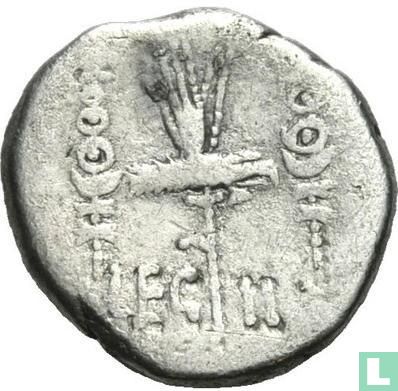 Römische Republik AR-Denar Mark Antony. Patrae in den Schatten 32-31 v. Chr. - Bild 2