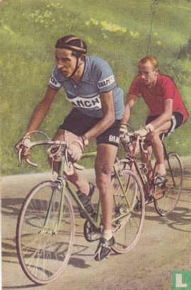 Fausto Coppi met aan zijn wiel de Zwitser Hugo Koblet