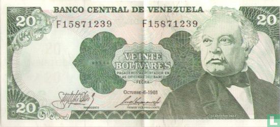 Venezuela 20 Bolívares 1981 - Image 1