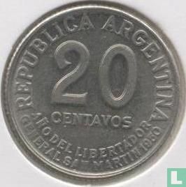 Argentinië 20 centavos 1950 "100th anniversary Death of José de San Martín" - Afbeelding 1