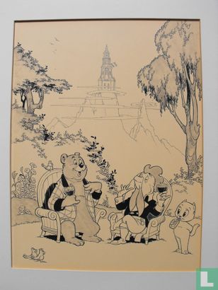 Original Zeichnung Ollie B. Bommel, Tom Puss und Marquis de Canteclaer - Bild 1