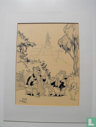 Original Zeichnung Ollie B. Bommel, Tom Puss und Marquis de Canteclaer - Bild 2