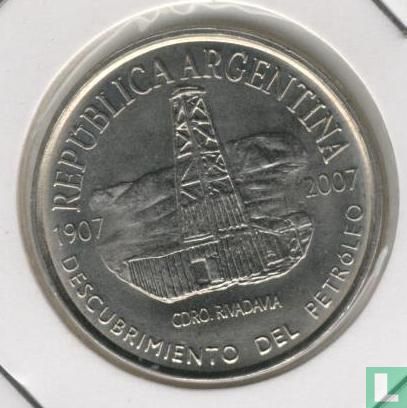 Argentinien 2 Peso 2007 (gerippten Rand) "100th anniversary Discovery of oil in Argentina" - Bild 2